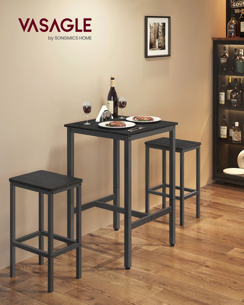 High Top Bar Table – Square Design – Industrial Pub Table