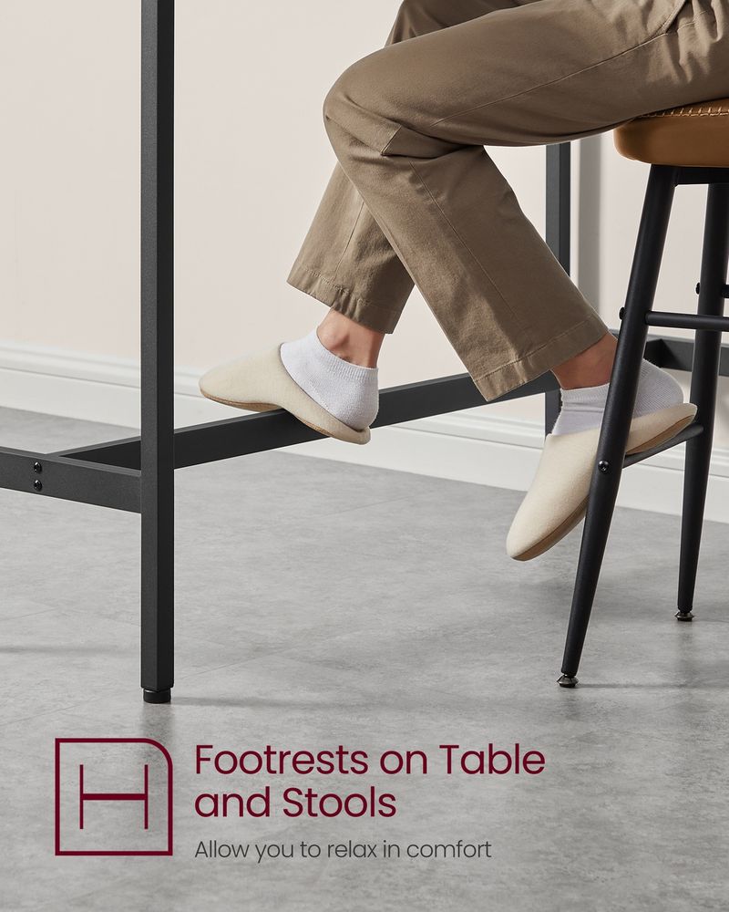 Narrow Bar Table 47 Inch Kitchen Breakfast Table With Metal Legs