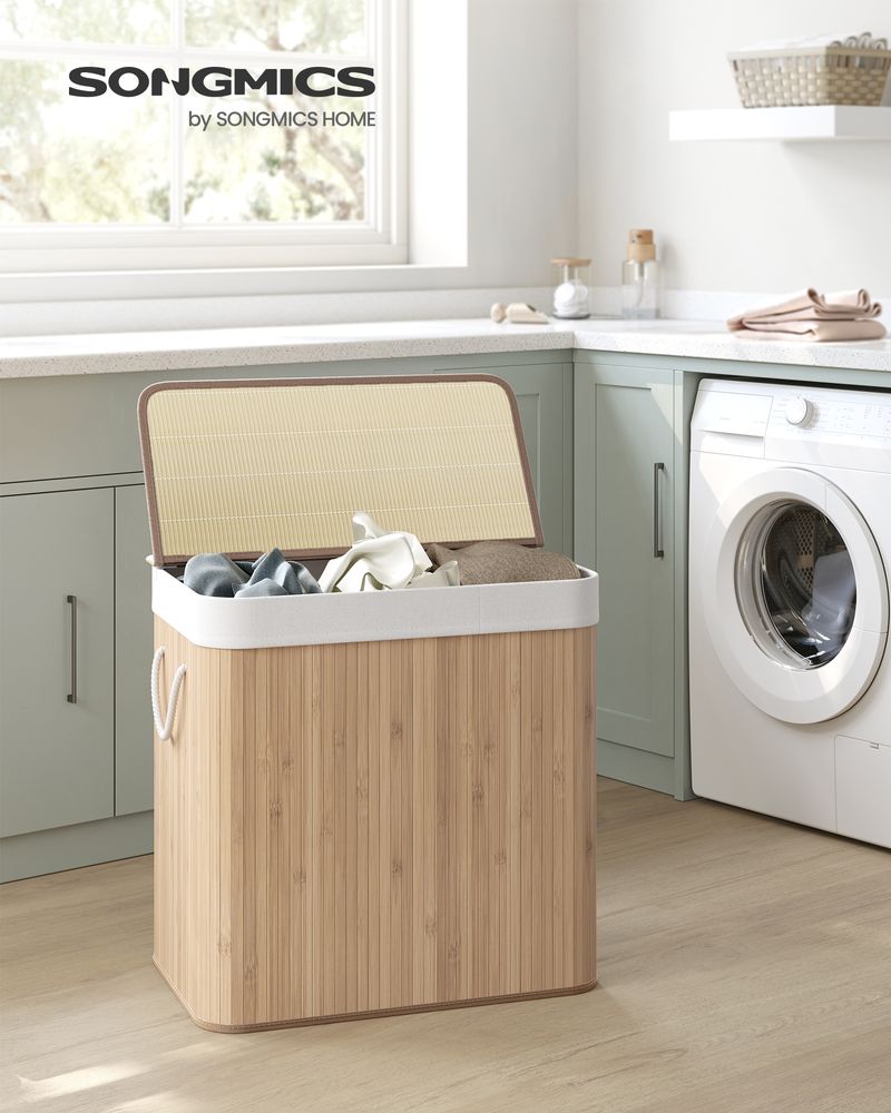 Laundry Hamper With Lid - 3 Section - 39.6 Gallon 150L