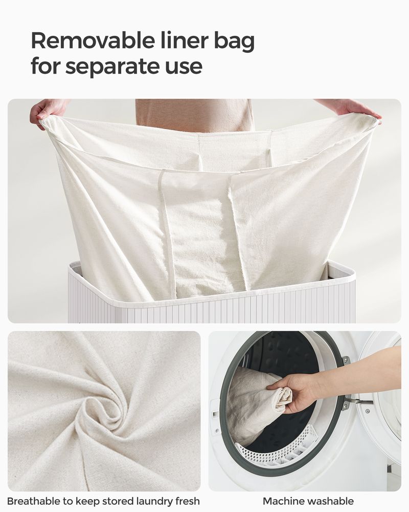 Laundry Hamper With Lid - 3 Section - 39.6 Gallon 150L