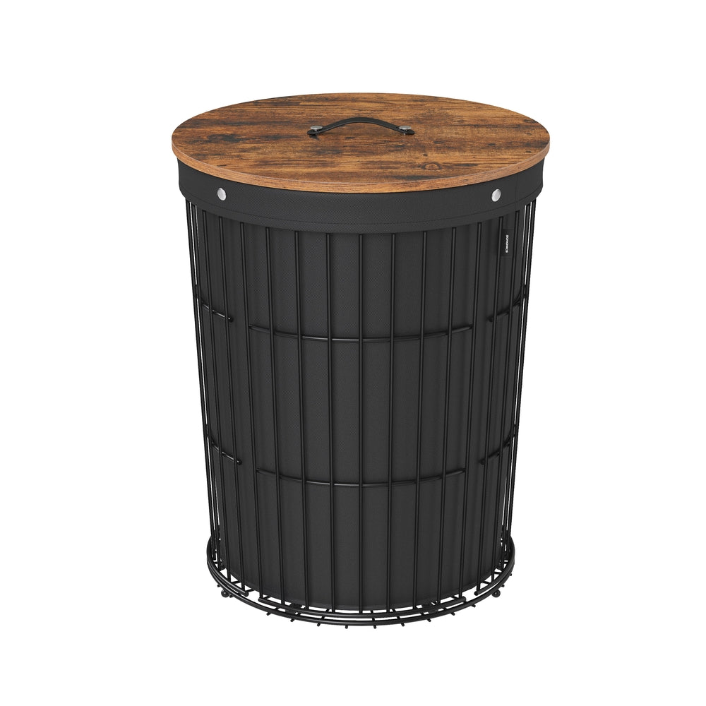 Laundry Hamper – Round Design With Lid – Removable Liner Basket