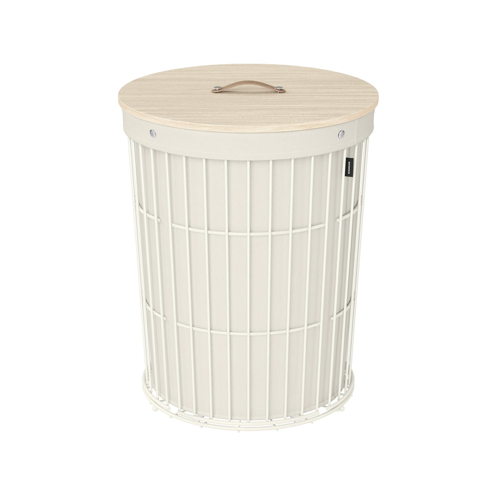 Laundry Hamper – Round Design With Lid – Removable Liner Basket
