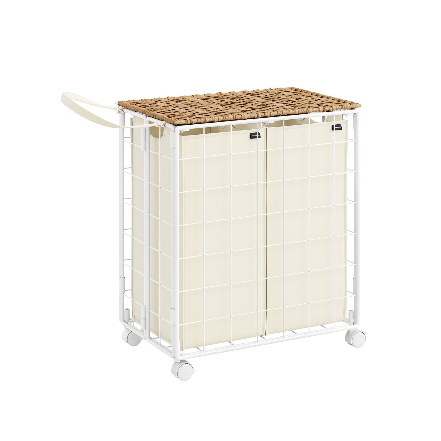 23.8 Gallon Laundry Hamper With Wheels Removable Liner Basket