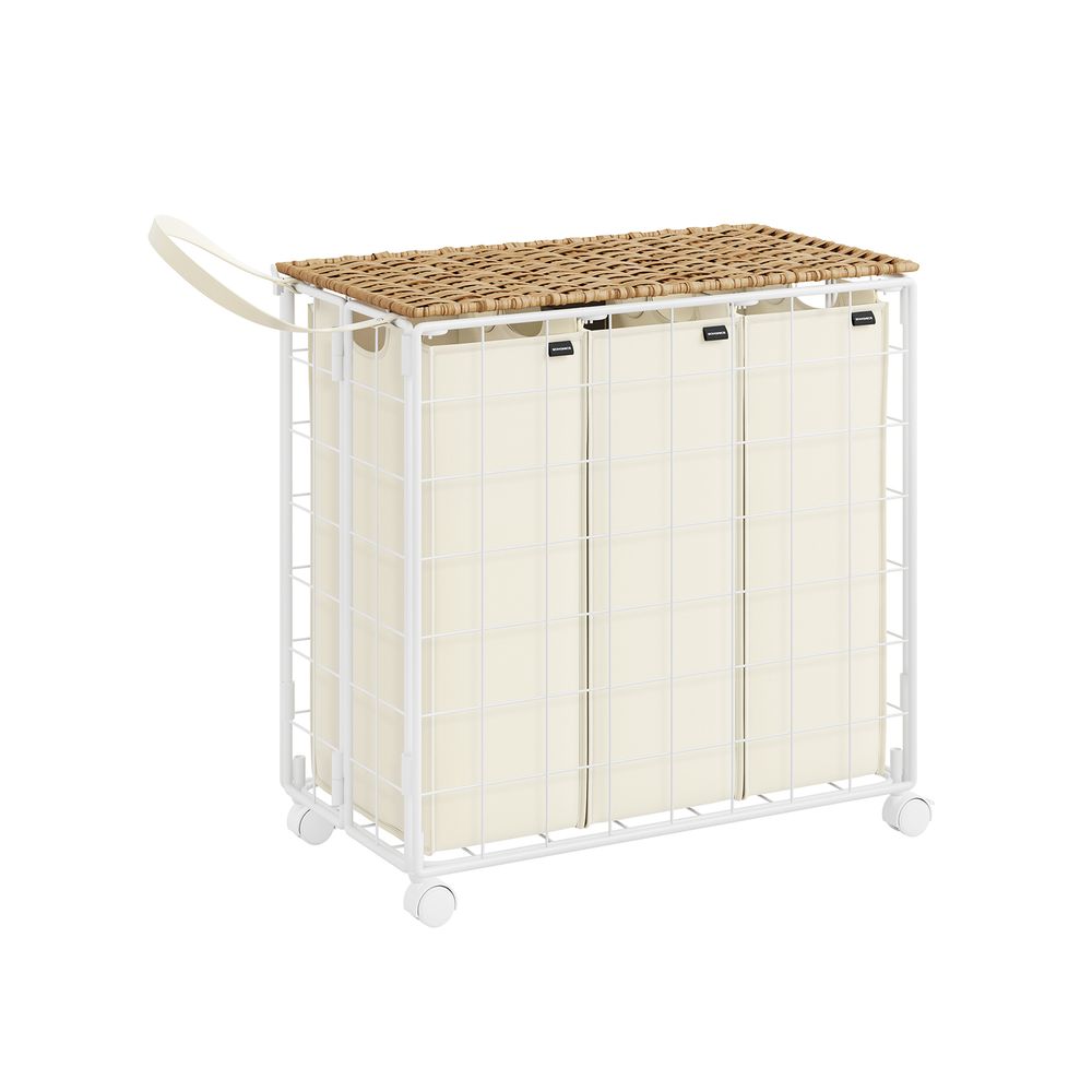 23.8 Gallon Laundry Hamper With Wheels Removable Liner Basket