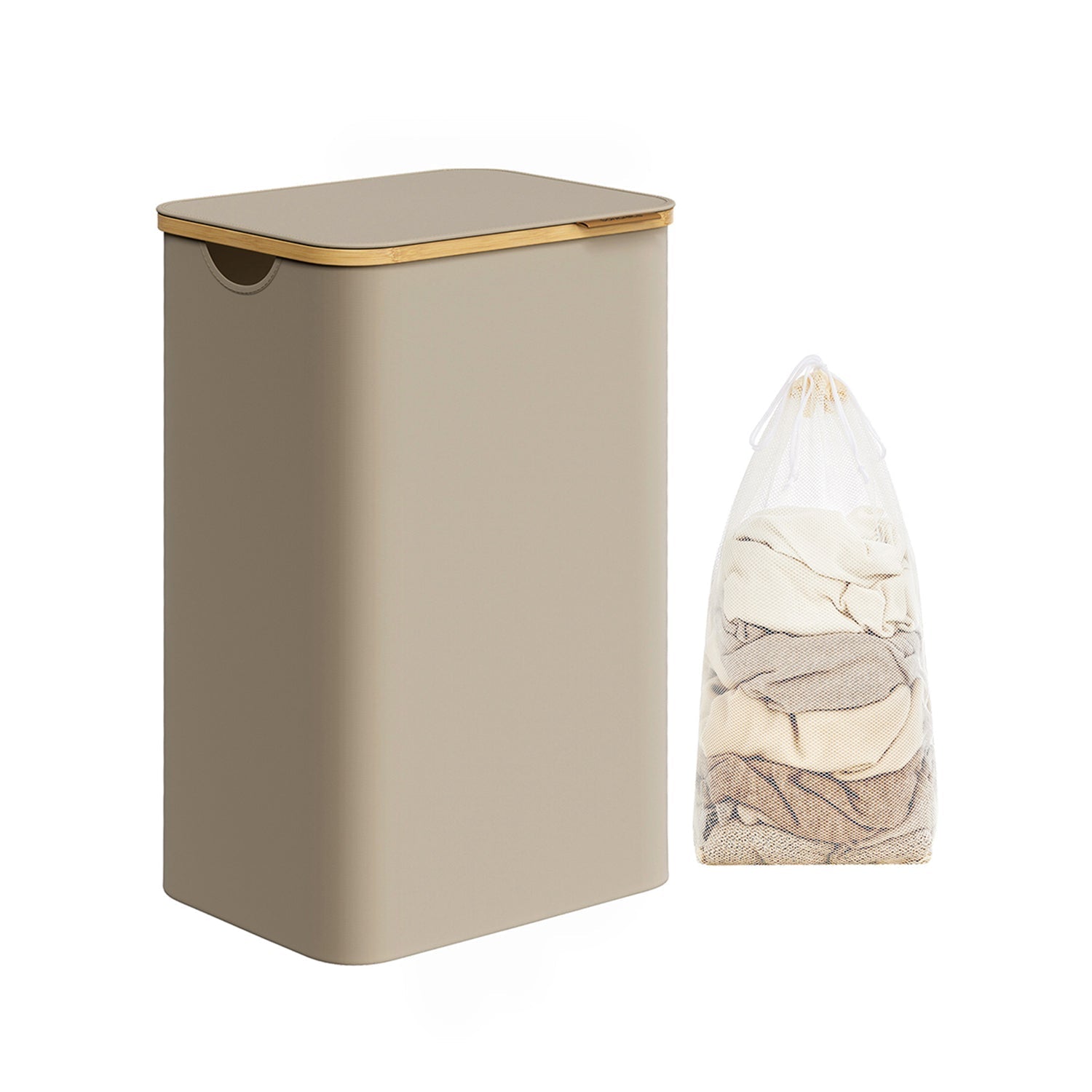 23.8 Gallon Laundry Hamper With Lid Removable Liner Basket