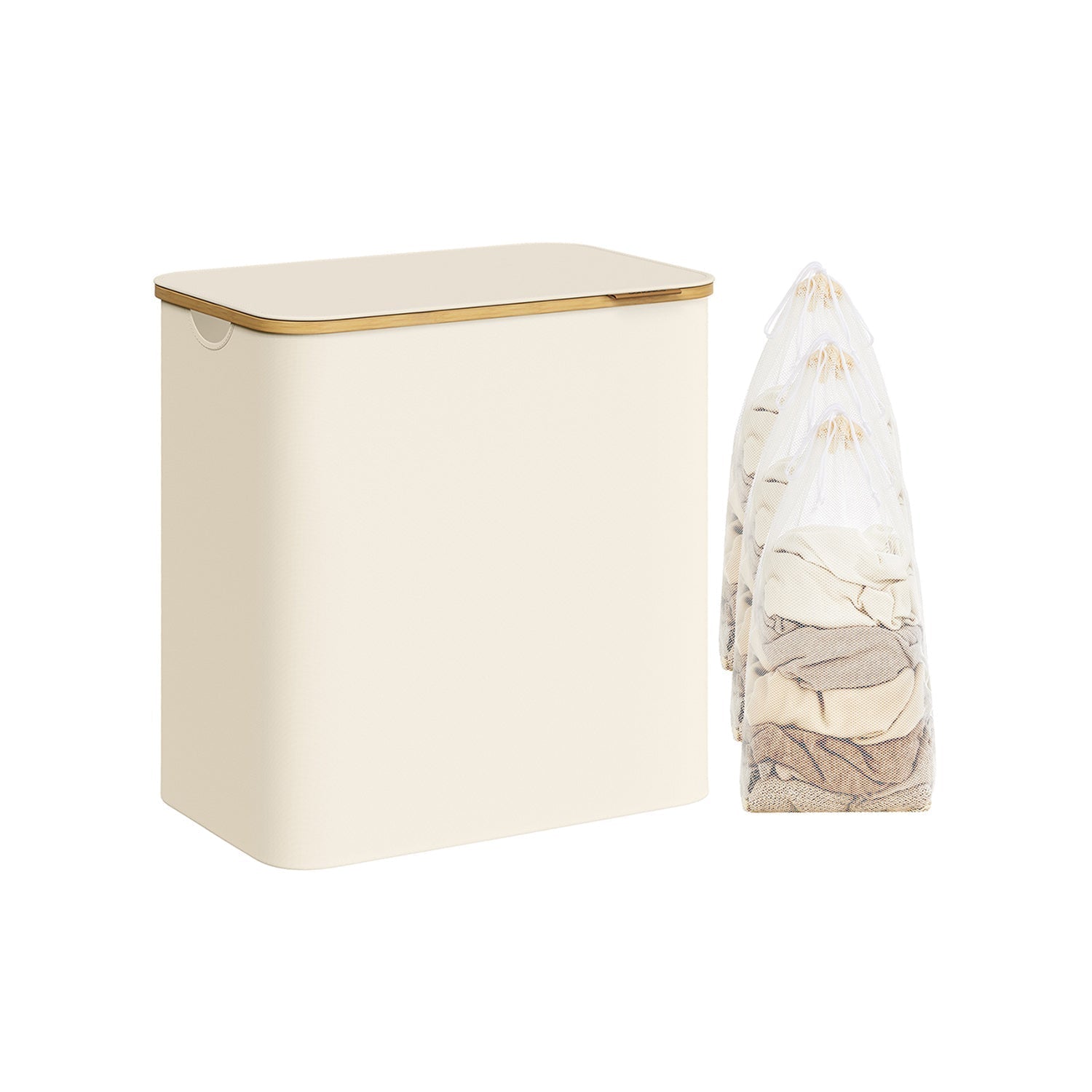 23.8 Gallon Laundry Hamper With Lid Removable Liner Basket