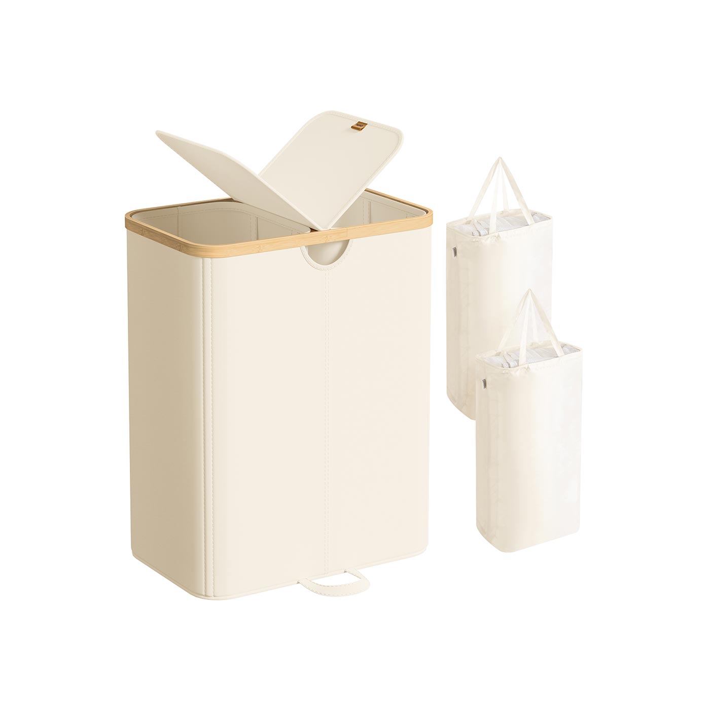39 Gallon Laundry Hamper With Lid 2 Compartment Laundry Sorterv