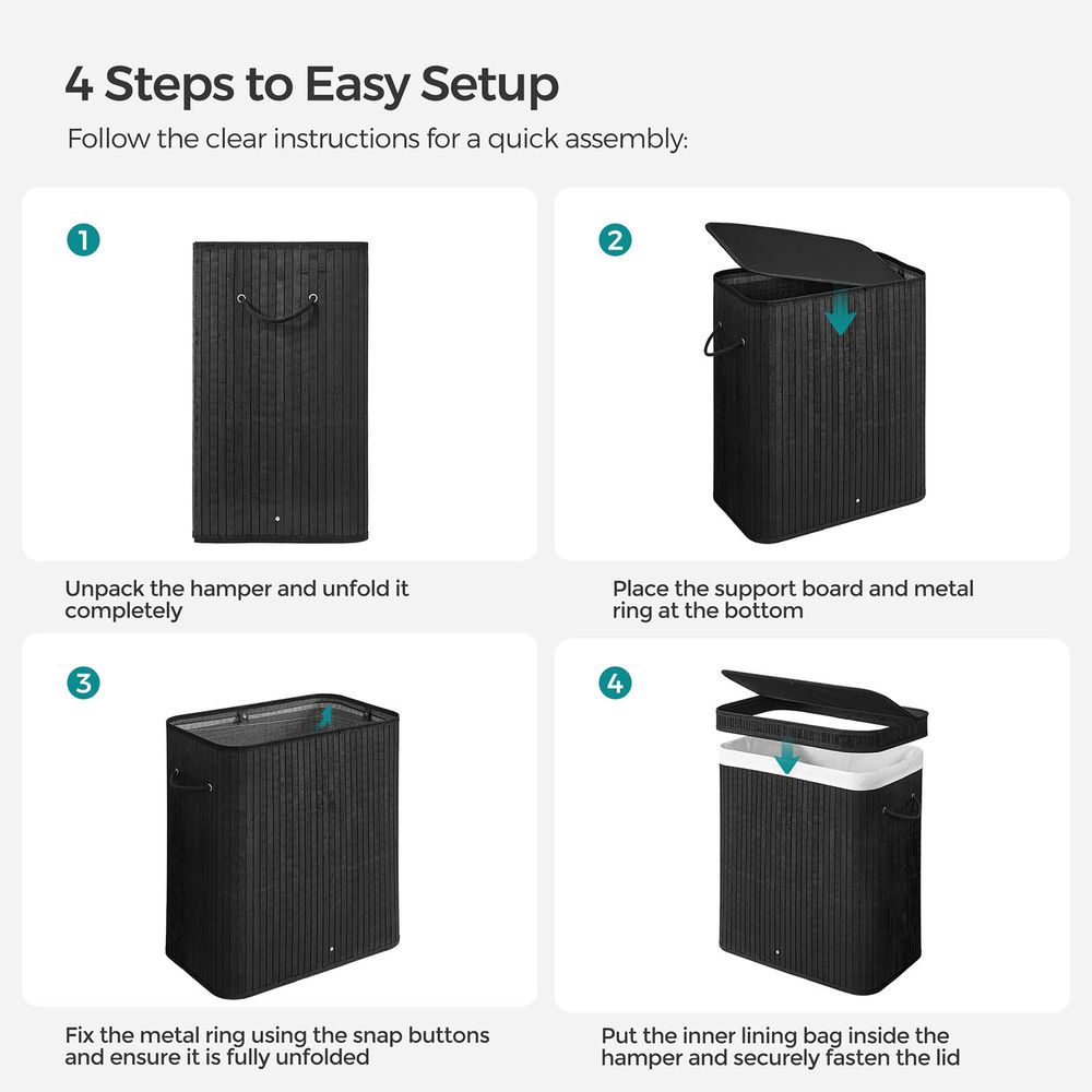 Laundry Hamper With Lid - Bamboo - 26.4 Gallon Capacity