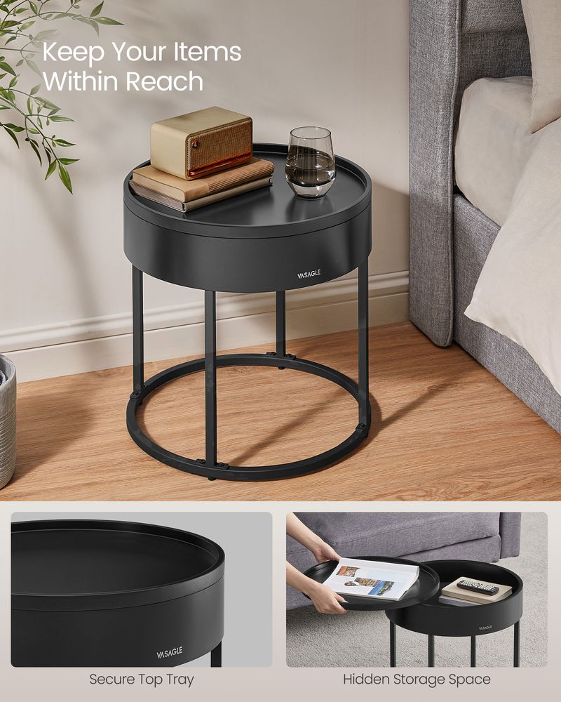 Round Coffee Tables Set of 2 – Hidden Storage – Nesting Design