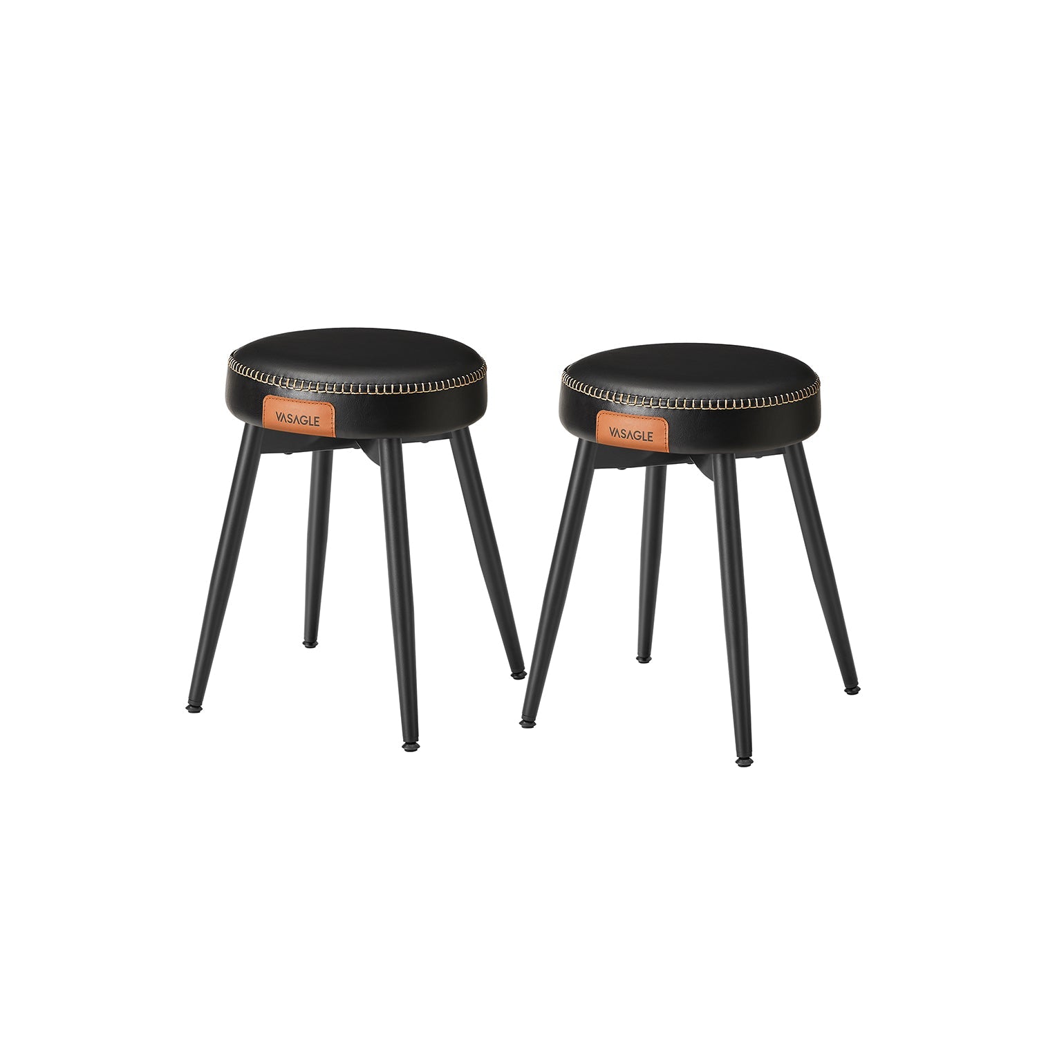 Dining Stool – Padded Faux Leather Seat – Space-Saving Design
