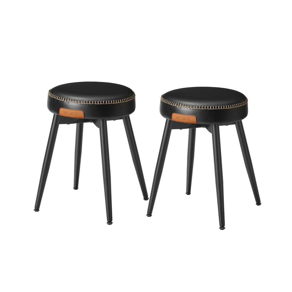 Dining Stool – Padded Faux Leather Seat – Space-Saving Design