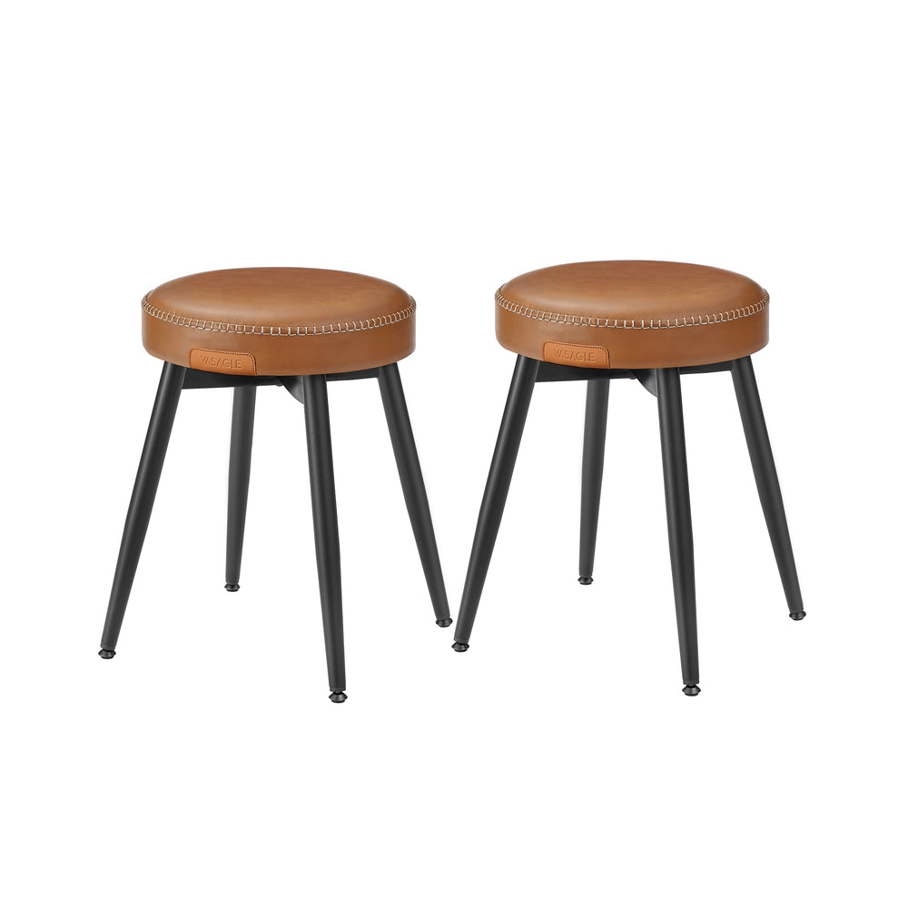 Dining Stool – Padded Faux Leather Seat – Space-Saving Design