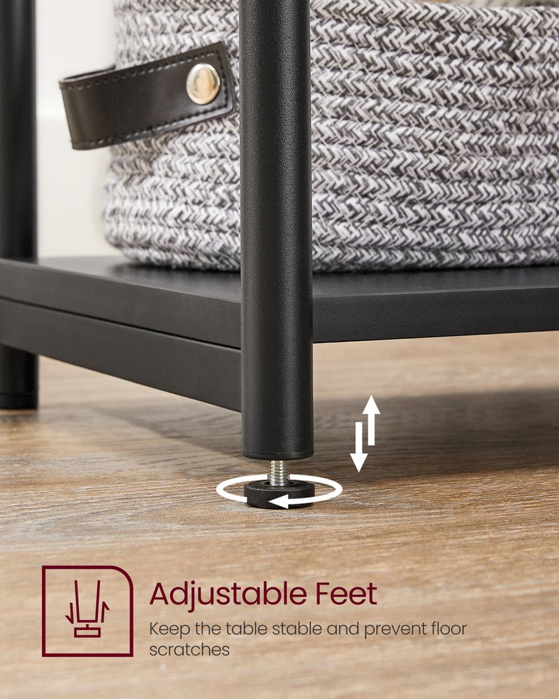 Small End Table With 3 Tiers – Industrial Design – Slim Space-Saving Table