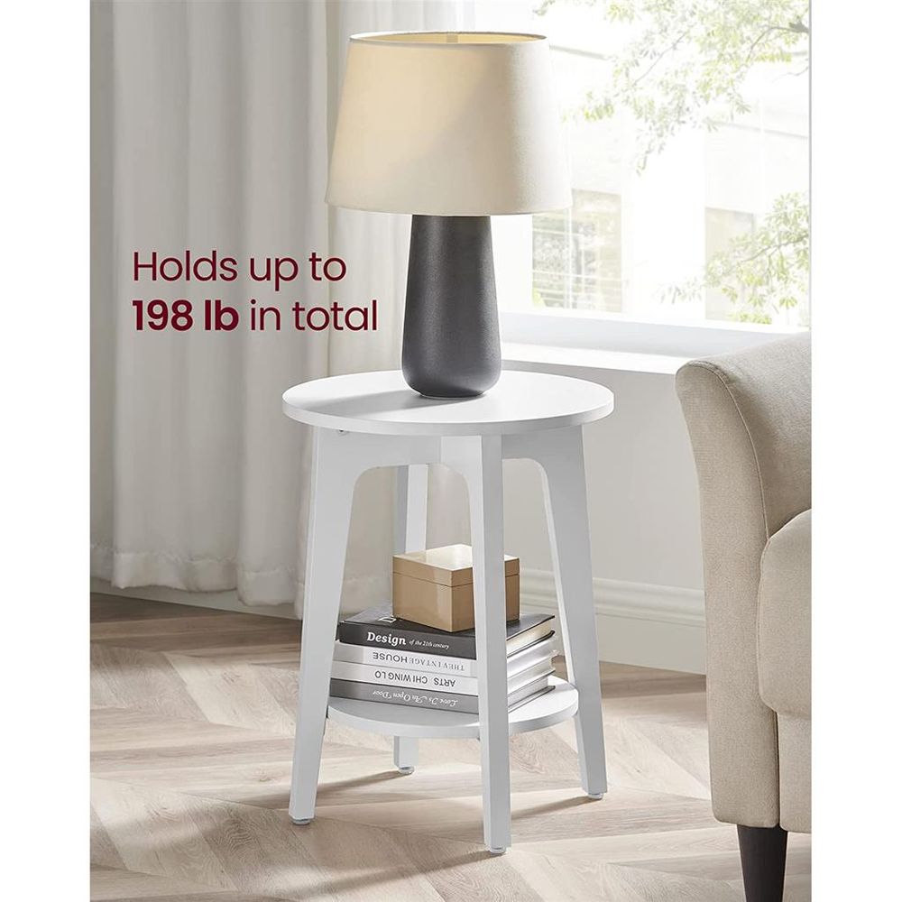 Round End Table - Small - With Lower Shelf Storage
