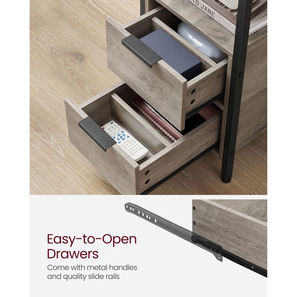 End Table - Narrow - Charging Station - 2 Drawers - USB Outlets