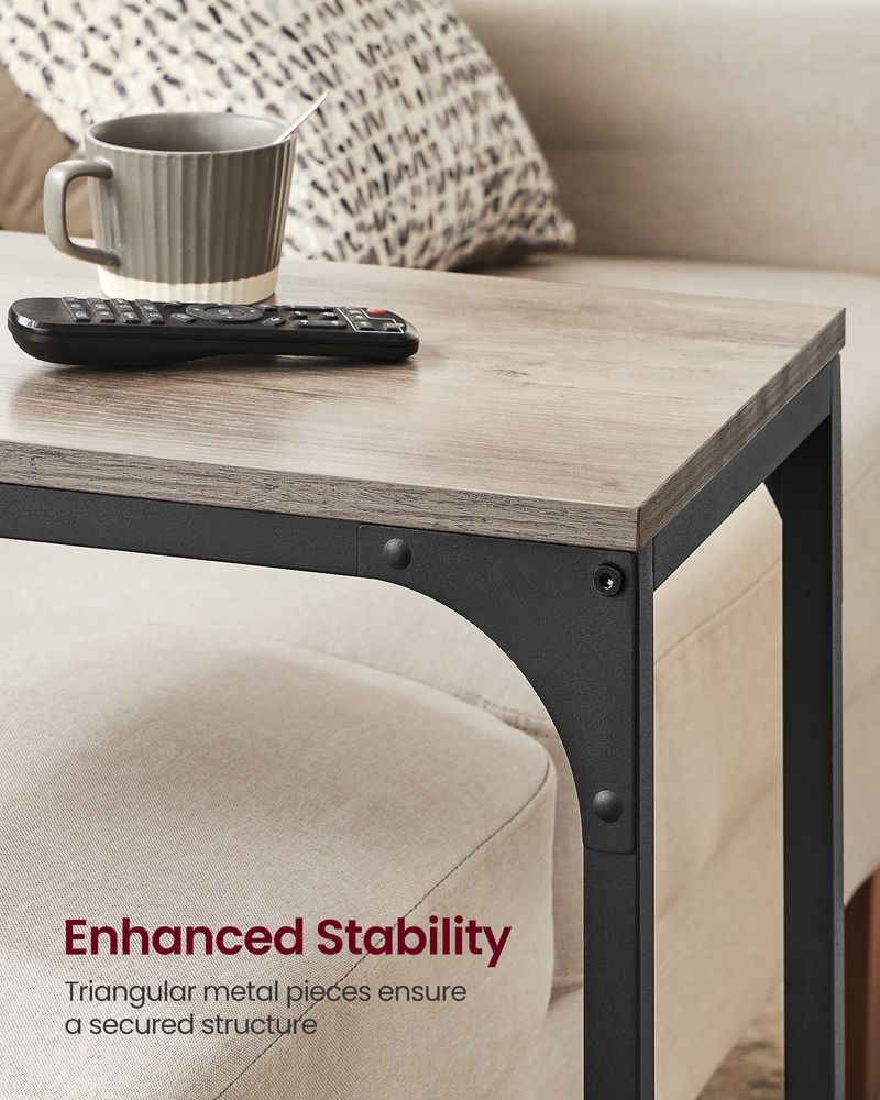 C-Shaped End Table - Slim Side Table - For Sofa Or Bed