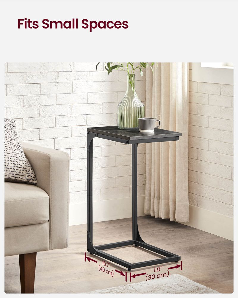 C-Shaped End Table – Slim Design – Sofa and Bed Side Table