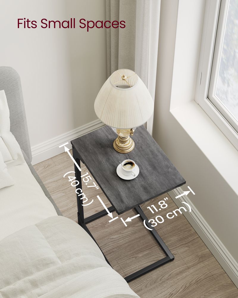 C-Shaped End Table - Slim Side Table - For Sofa Or Bed