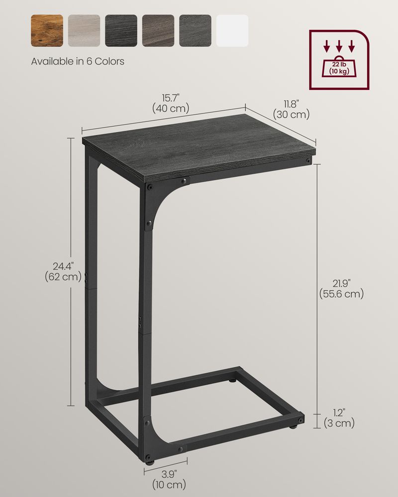 C-Shaped End Table – Slim Design – Sofa and Bed Side Table