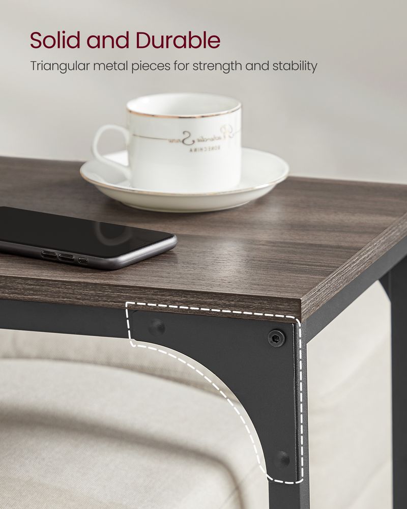 C-Shaped End Table - Slim Side Table - For Sofa Or Bed