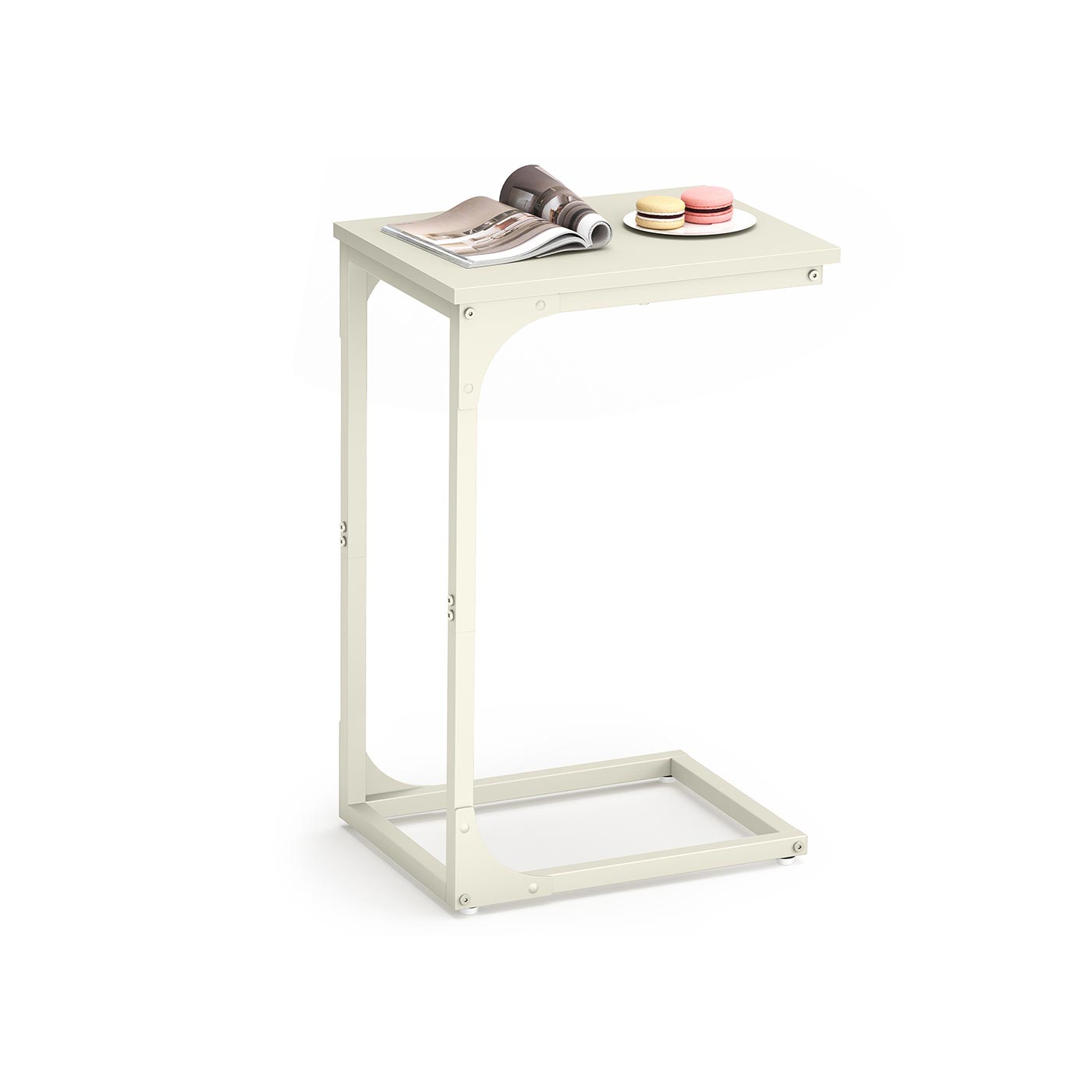 C-Shaped End Table - Slim Side Table - For Sofa Or Bed