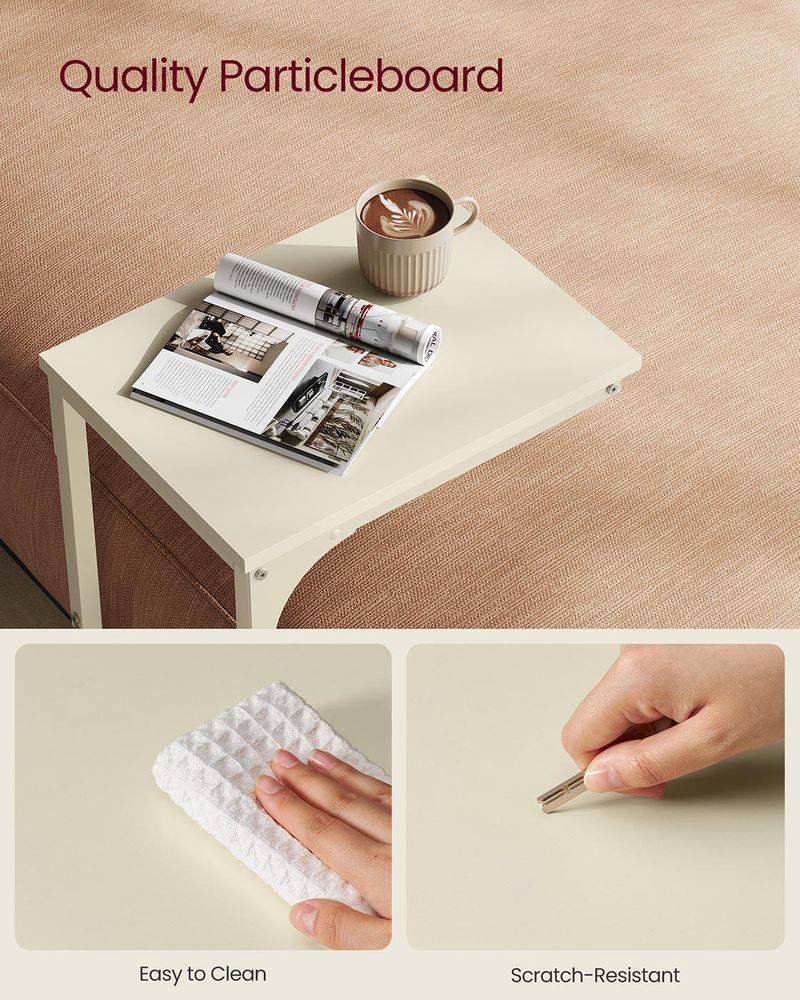 C-Shaped End Table - Slim Side Table - For Sofa Or Bed