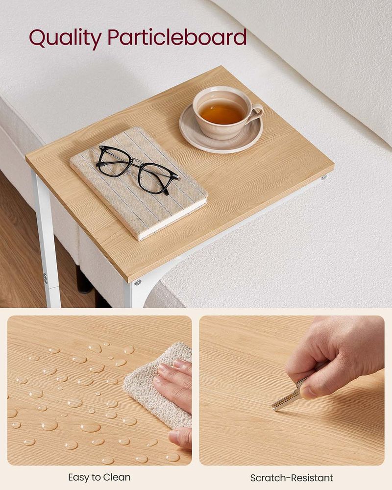 C-Shaped End Table - Slim Side Table - For Sofa Or Bed