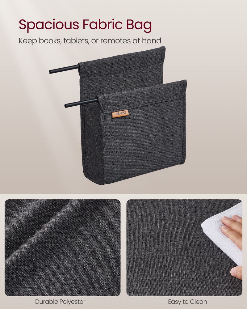 C-Shaped Side Table - With Wheels - Slim Sofa And Bed Table