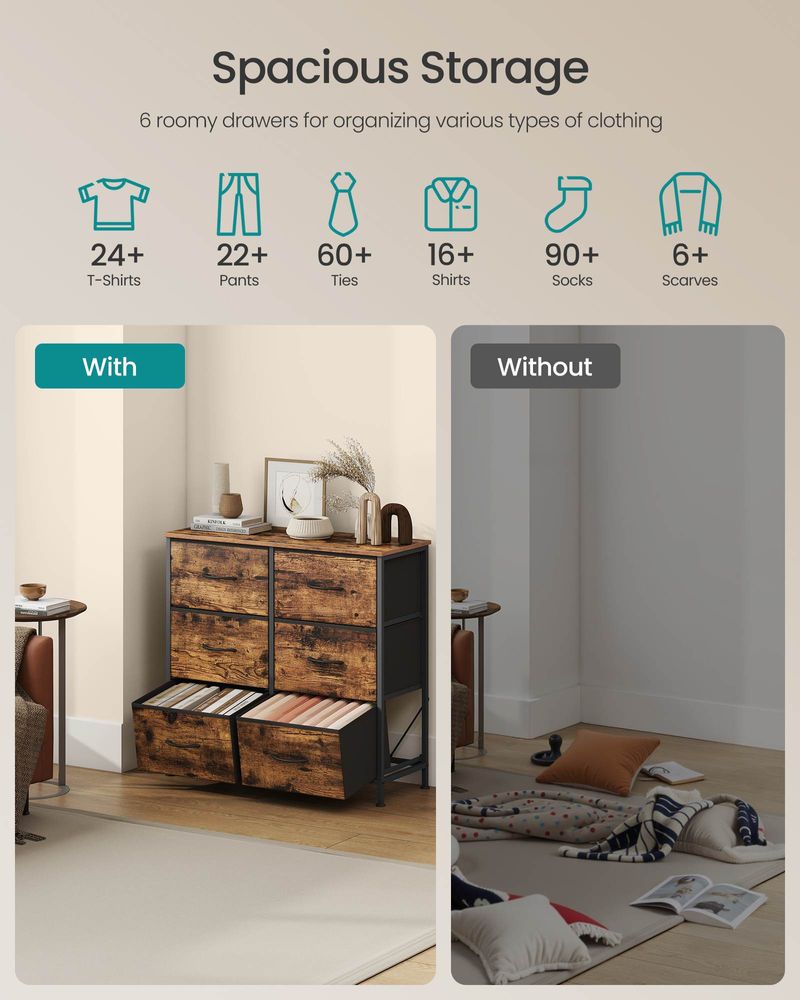 Dresser For Bedroom - Storage Organizer - TV Stand With Drawers