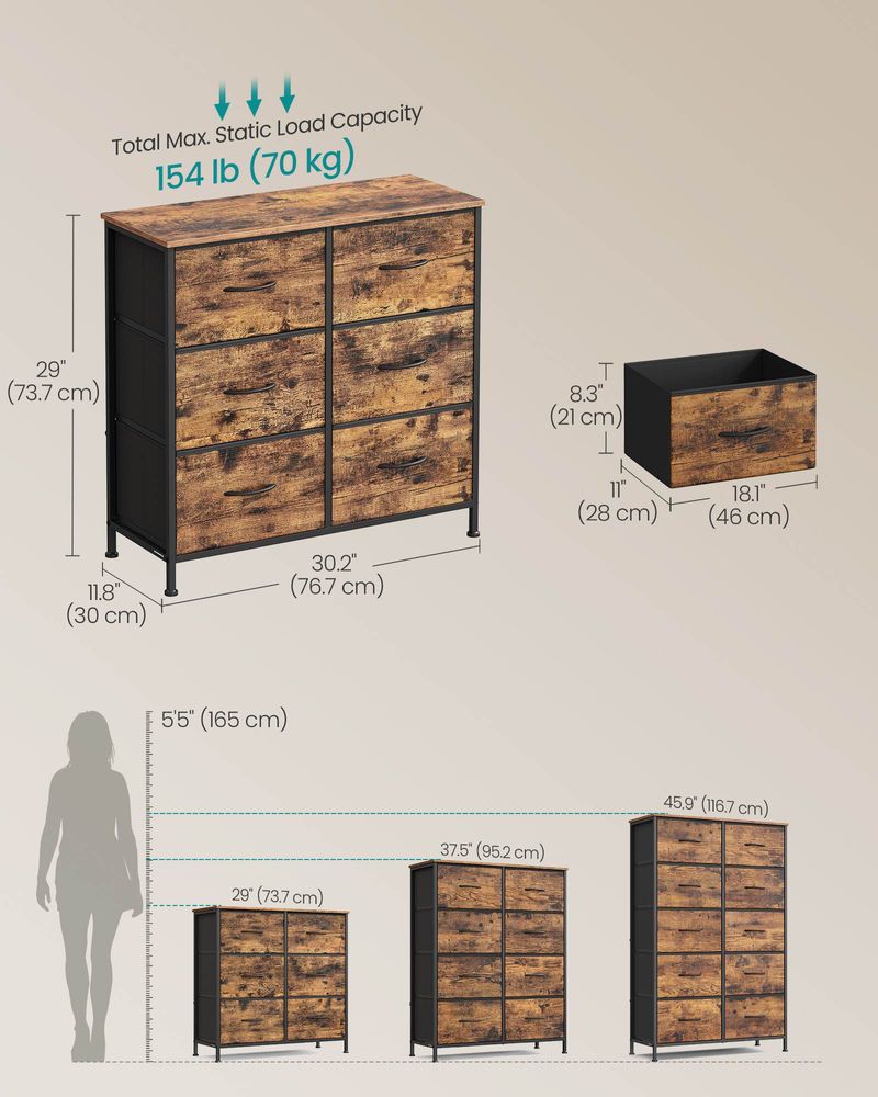 Dresser For Bedroom - Storage Organizer - TV Stand With Drawers