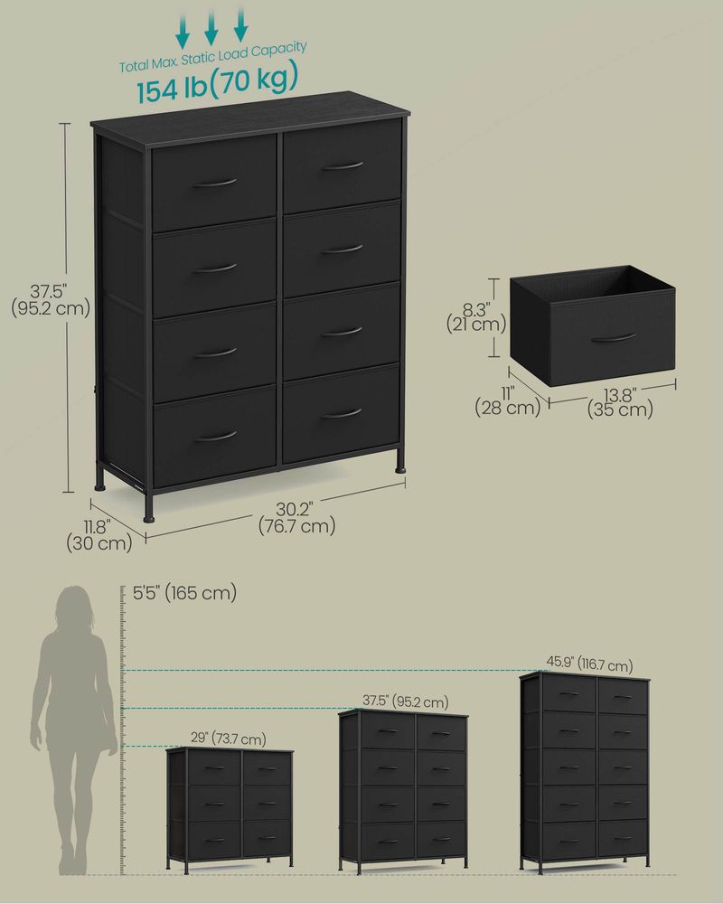 Dresser For Bedroom - Storage Organizer - TV Stand With Drawers