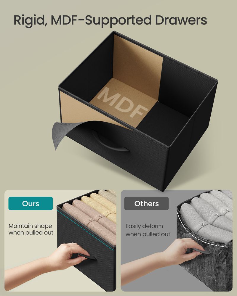 5 Drawer Dresser - Steel Frame - 46 Inch Tall Storage Organizer