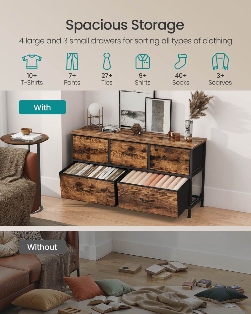 Dresser For Bedroom - Storage Organizer - TV Stand With Drawers
