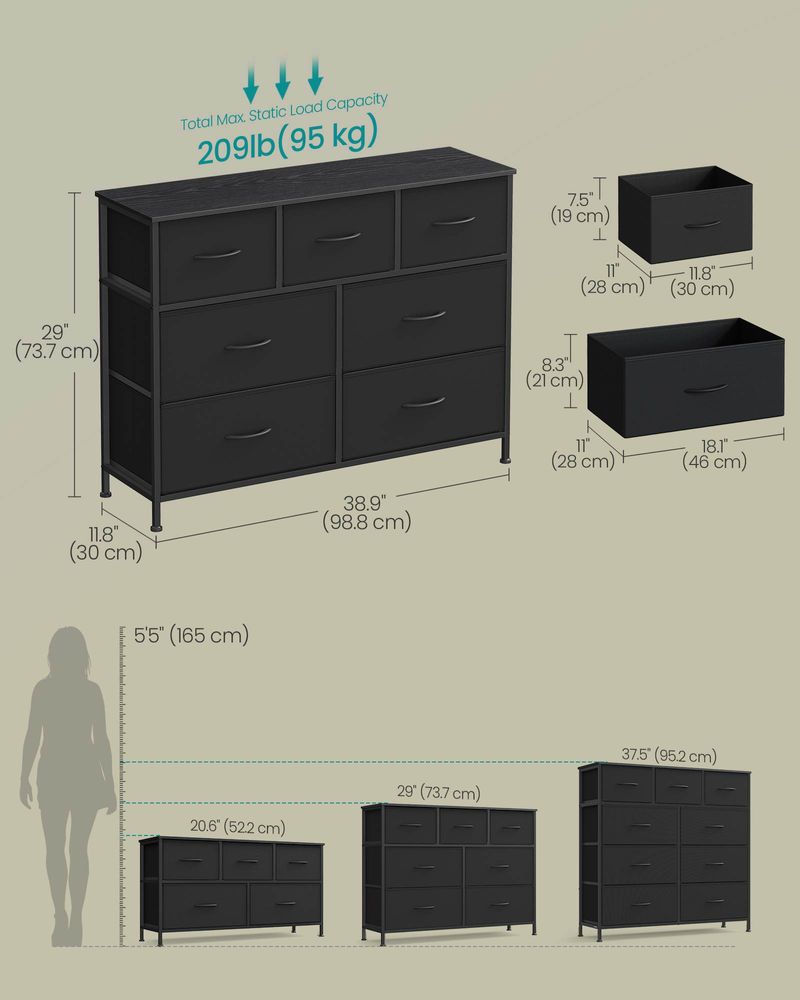 Dresser For Bedroom - Storage Organizer - TV Stand With Drawers