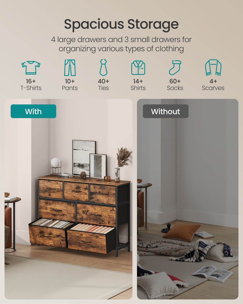 Dresser For Bedroom - Storage Organizer - TV Stand With Drawers