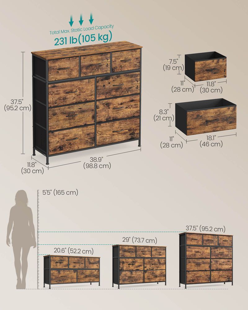 Dresser For Bedroom - Storage Organizer - TV Stand With Drawers