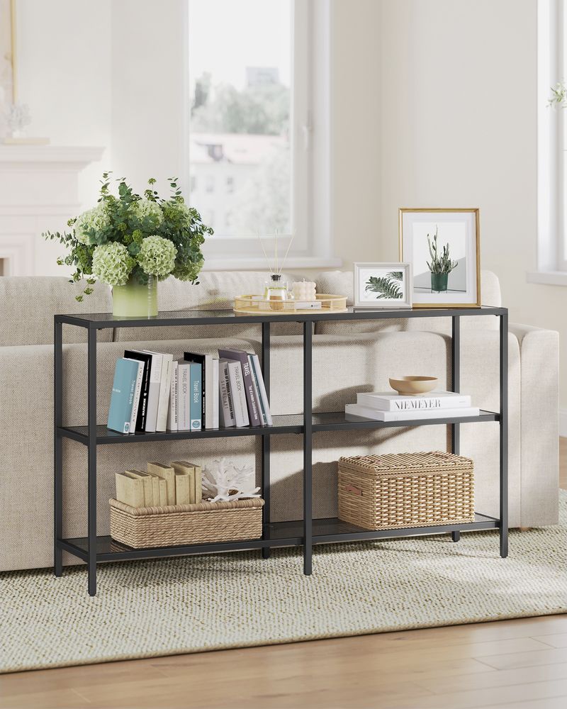 Console Table - 39.4 Inch - 3 Shelf Glass Storage