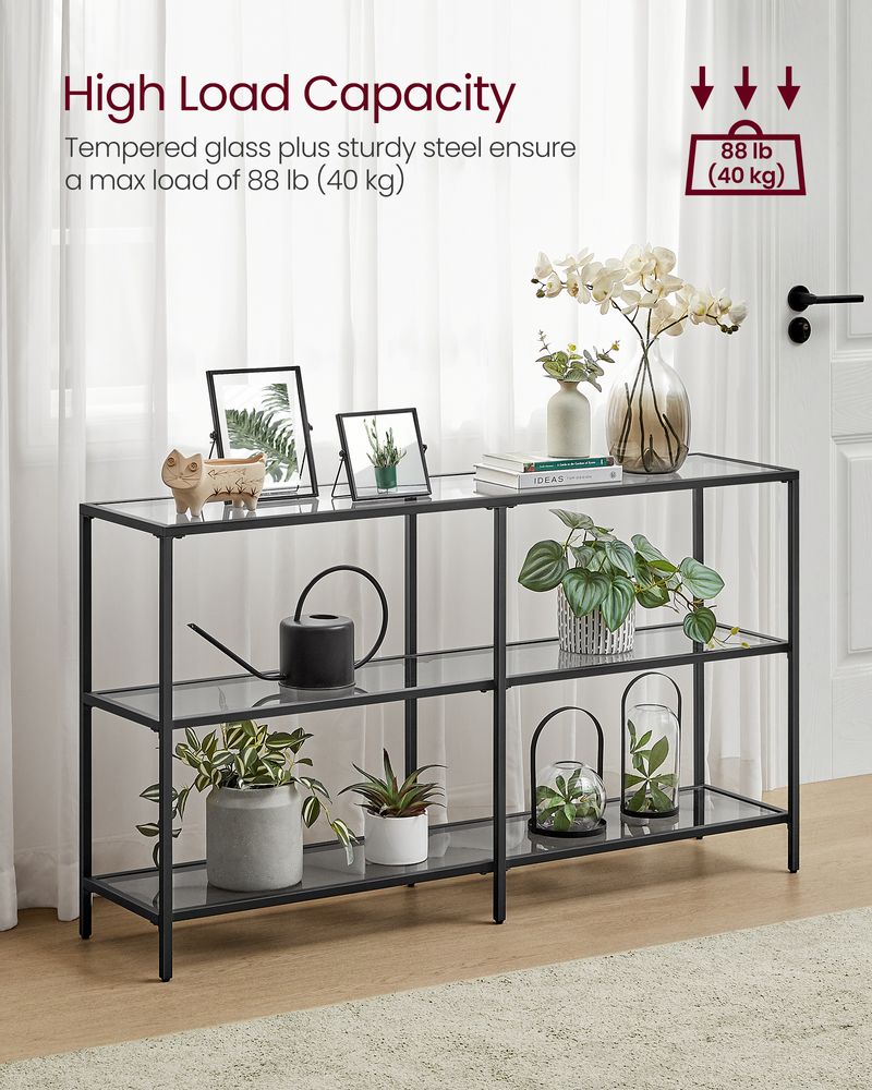 Console Table - 39.4 Inch - 3 Shelf Glass Storage