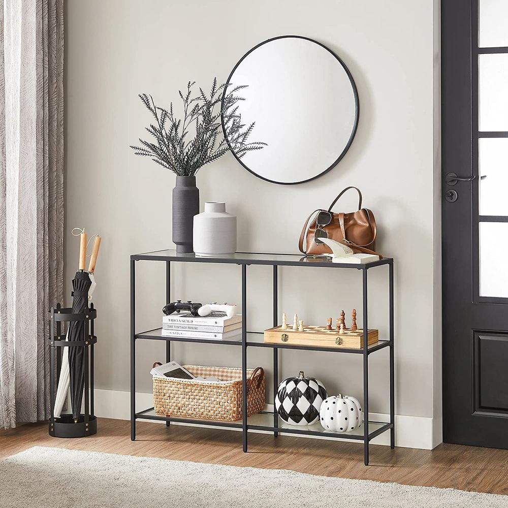 Console Table - 39.4 Inch - 3 Shelf Glass Storage