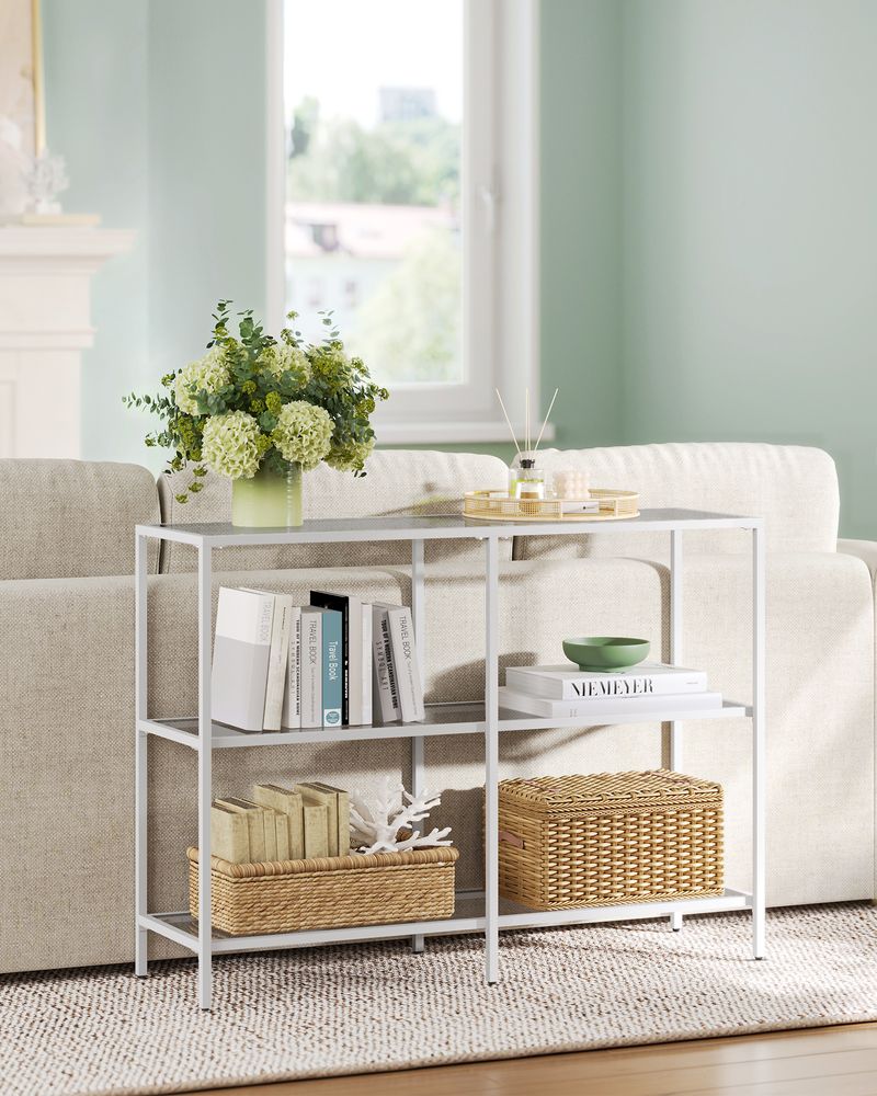 Console Table - 39.4 Inch - 3 Shelf Glass Storage