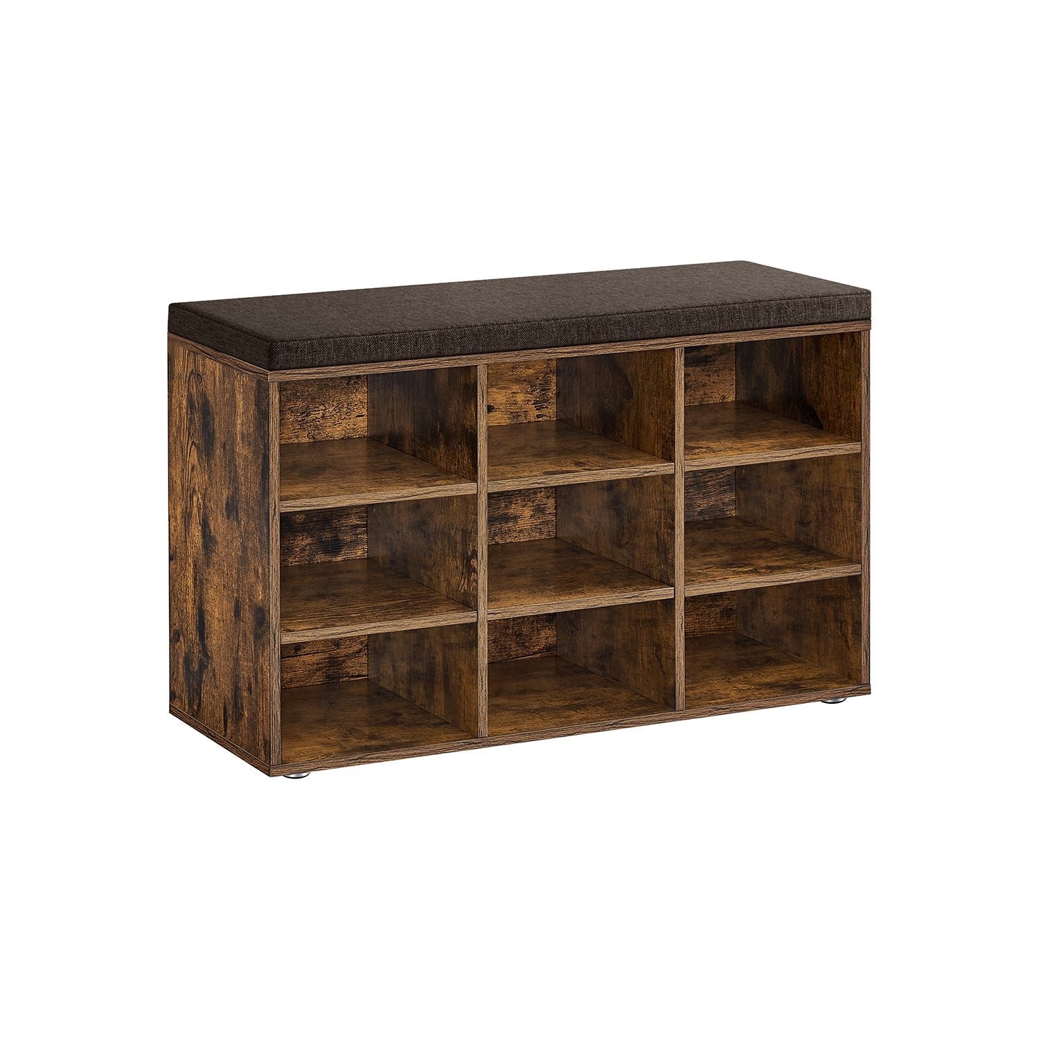 Shoe Bench With Cushion - 10 Compartments Storage - Entryway