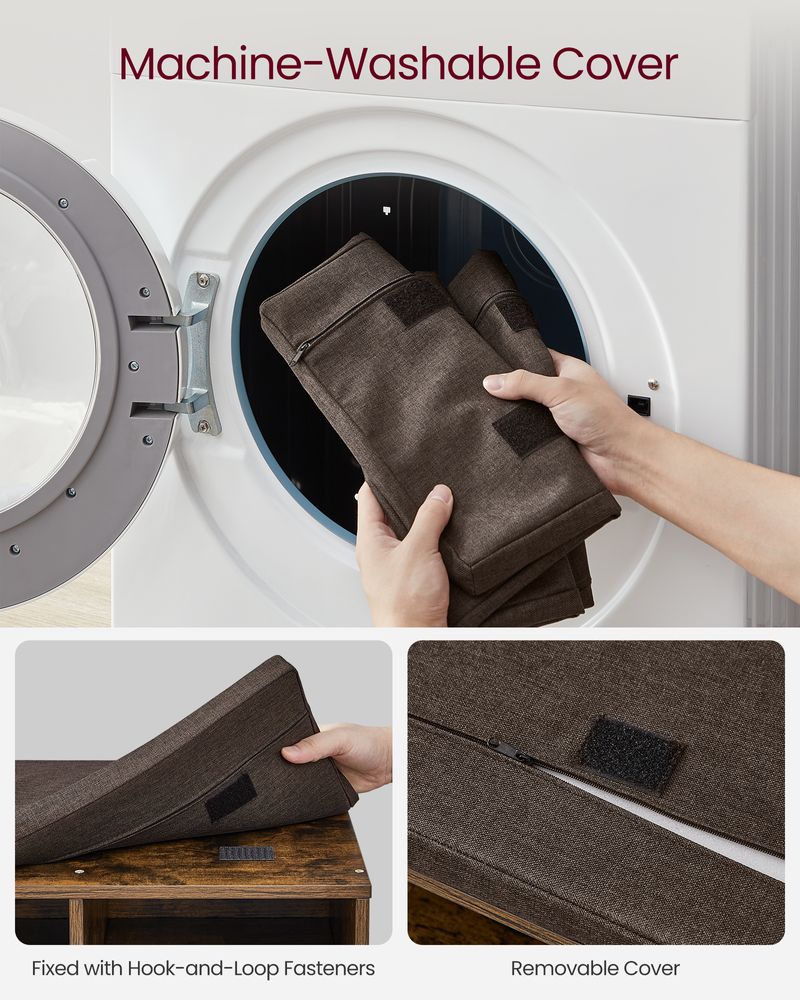 Shoe Bench With Cushion - 10 Compartments Storage - Entryway