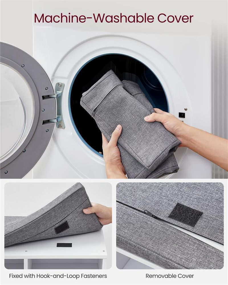 Shoe Bench With Cushion - 10 Compartments Storage - Entryway