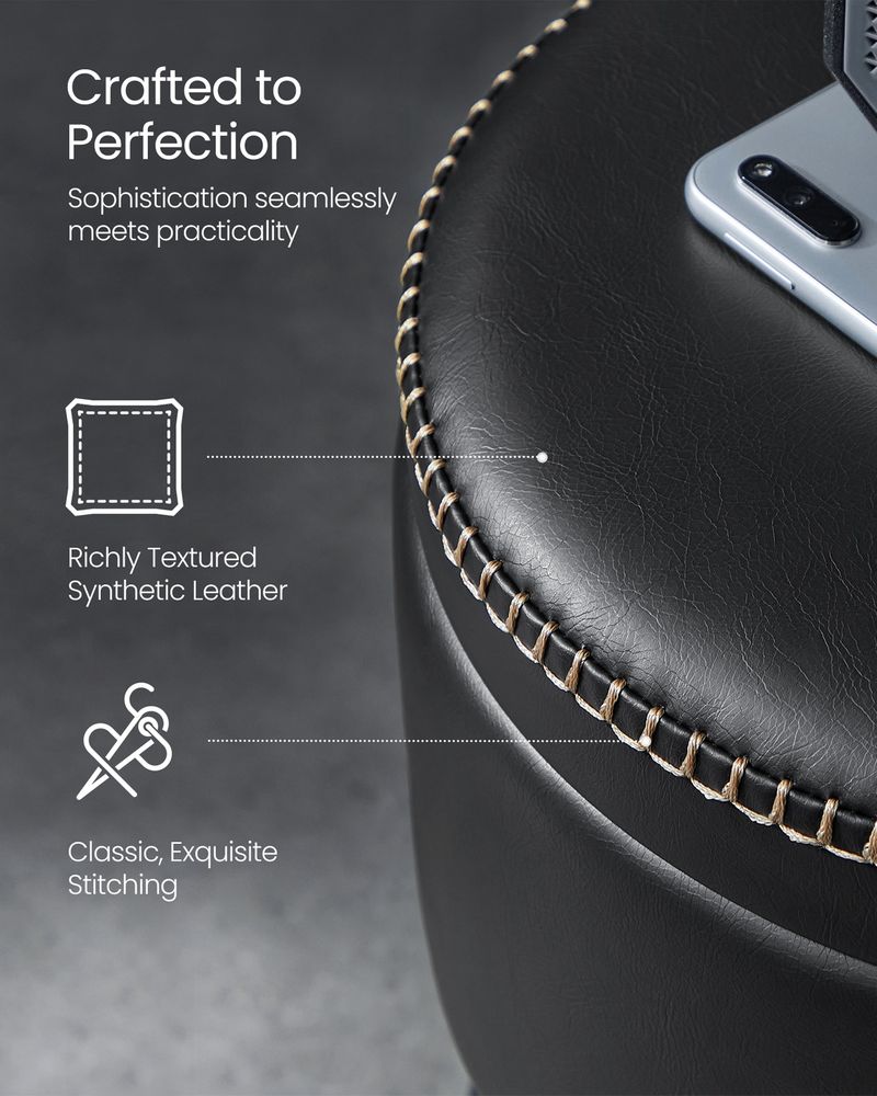 360° Swivel Bar Stool – Adjustable Height – Hidden Storage Seat