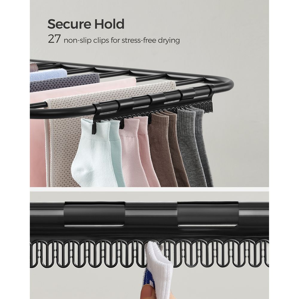 Clothes Drying Rack - Foldable 2 Level - Adjustable Height Wings