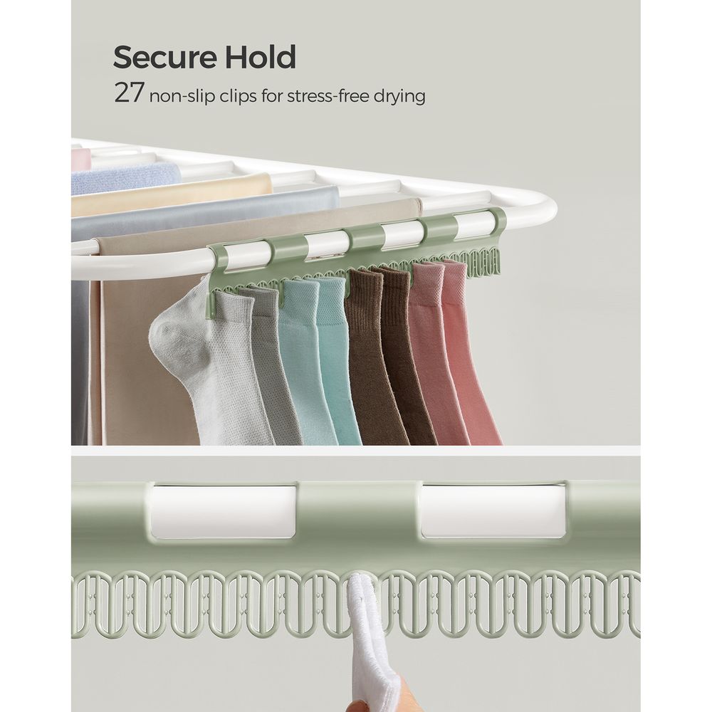 Clothes Drying Rack - Foldable 2 Level - Adjustable Height Wings