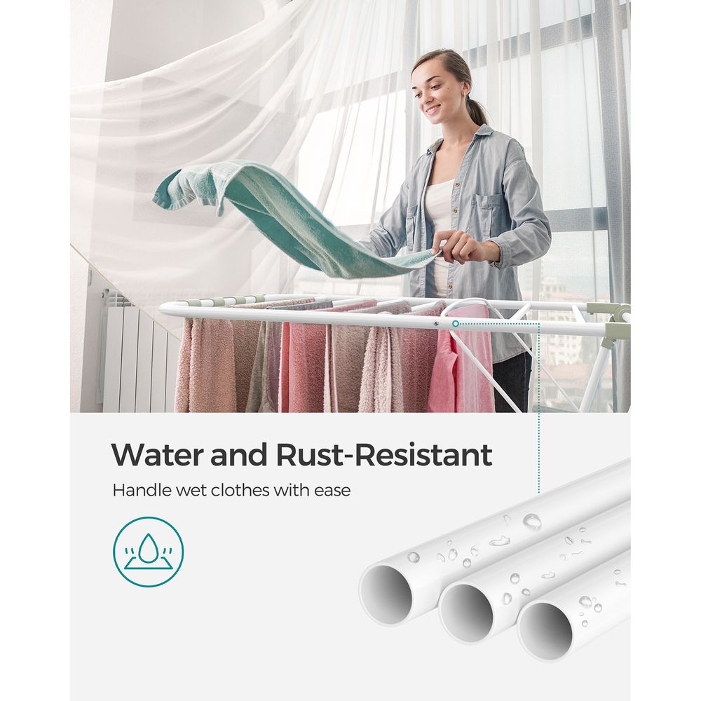 Clothes Drying Rack - Foldable 2 Level - Adjustable Height Wings