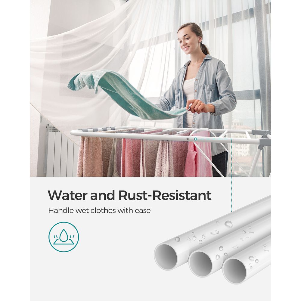 Clothes Drying Rack - Foldable 2 Level - Adjustable Height Wings