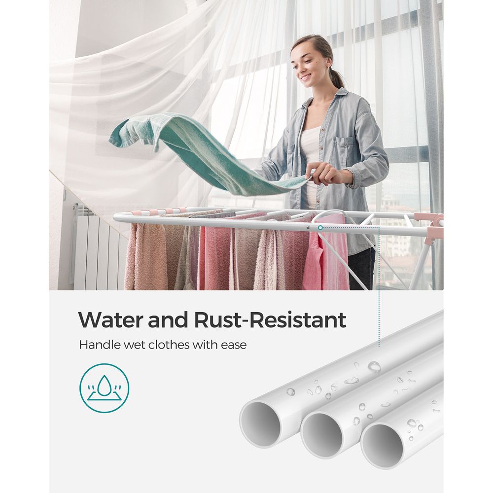 Clothes Drying Rack - Foldable 2 Level - Adjustable Height Wings