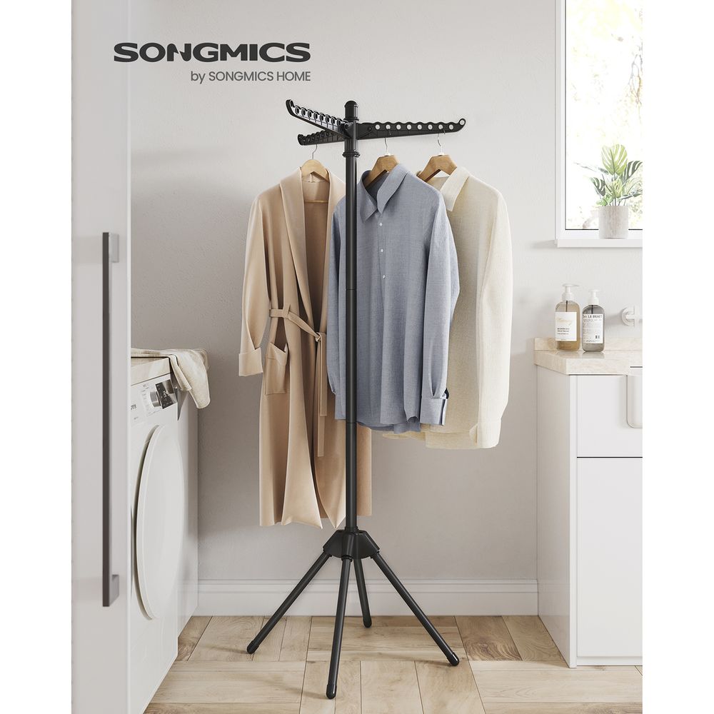 Clothes Drying Rack - 1–3 Tier Folding - 360° Rotating Arms